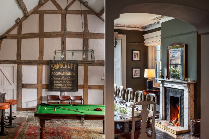 The games room and dining room at The Sculptors Gardens in Herefordshire