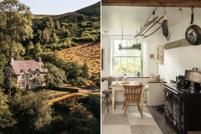The exterior and country kitchen at Tincture in Wales