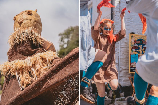 GP4168 - Straw figure and WAD dancing in Polperro
