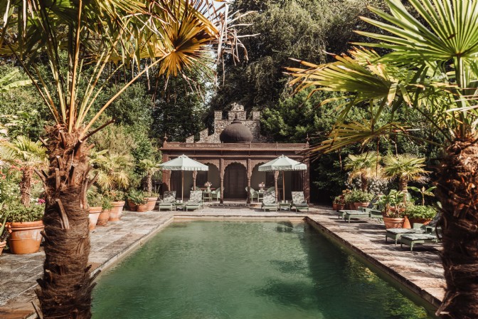 GP4415 - Castle Trematonia, featuring a palm-fringed natural pool and Indian pool house