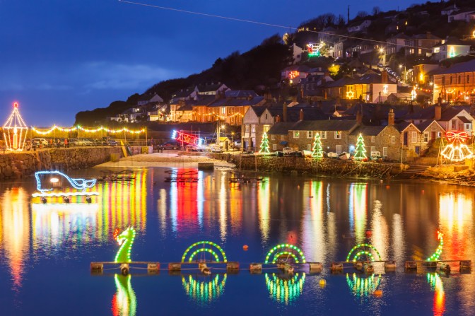The Christmas lights at Mousehole