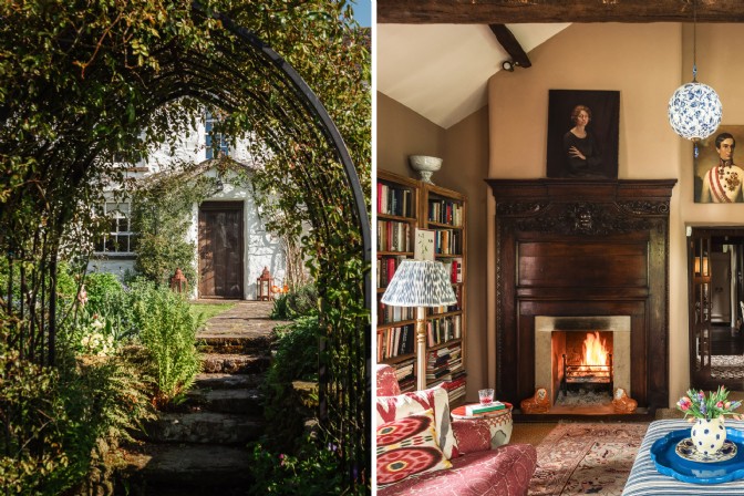 GP4465 - Outside the 17th-century farmhouse and its historic interiors at The Tapestry in the Lake District