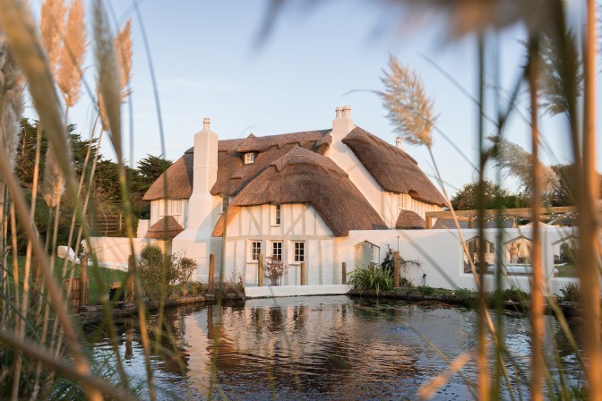 A large, romantic thatched cottage in Cornwall