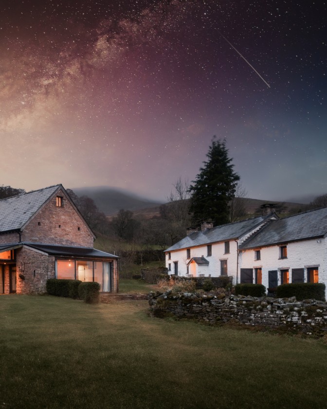 A restored Welsh farmhouse on a Dark Sky Reserve