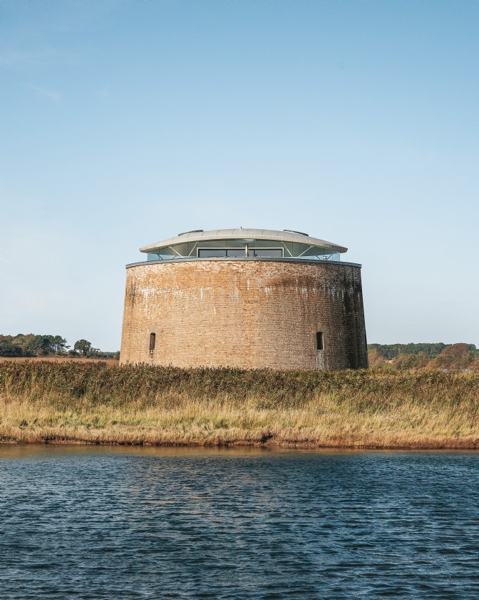 Found Tower in Suffolk: a Martello tower in a marsh field