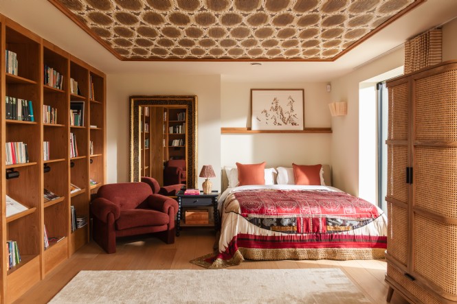 Bedroom four features its own library