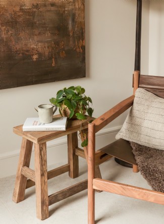 Organic materials and earthy tones run throughout the house