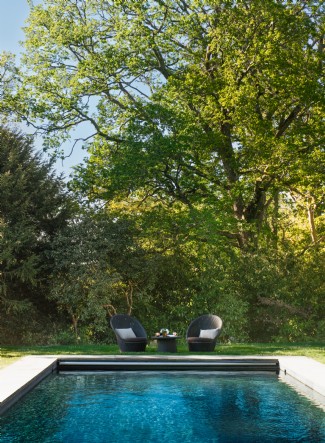 An outdoor heating swimming pool awaits