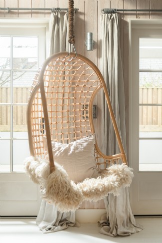Curl up on the hanging chair with a hardback