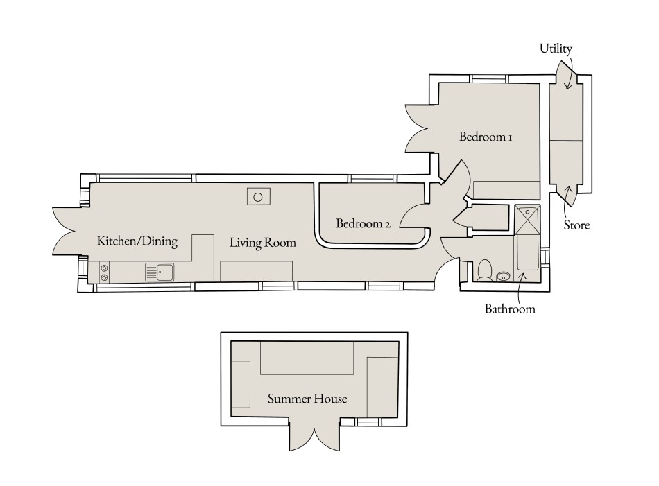 Floor plan of The Crafters´ Hut